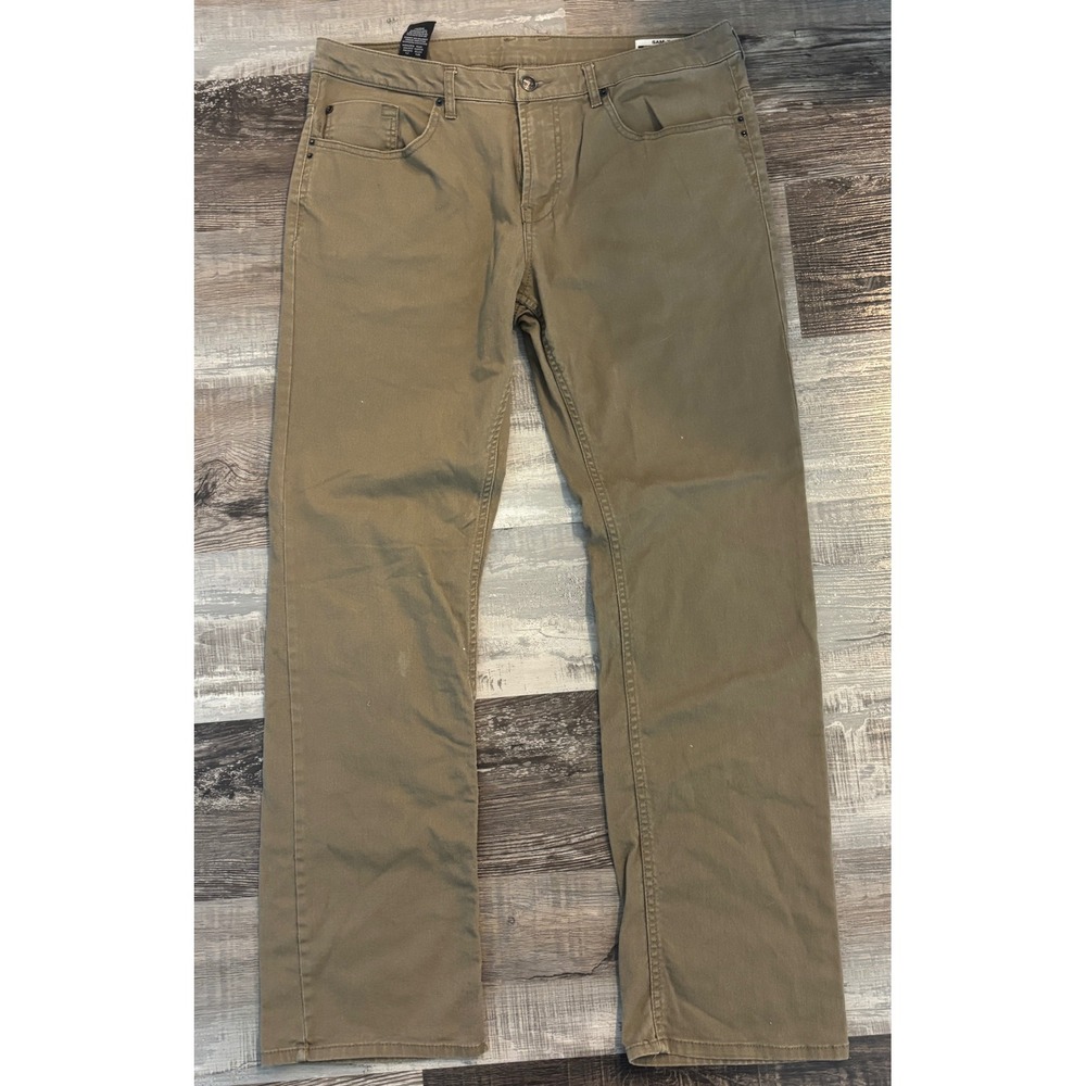 Buffalo David Bitton Sam-X Slim Straight Stretch Khaki Pants Mens 36x34 Tan - Picture 1 of 4